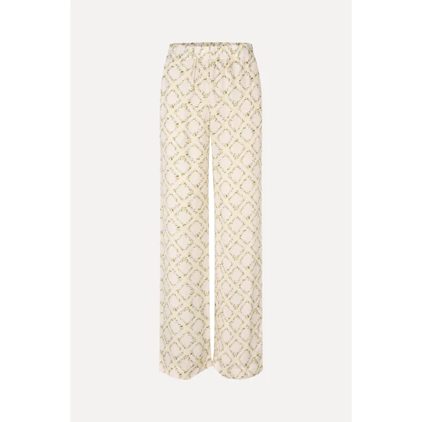 Stine Goya Elasticated Long Pants in Sakura Check Yellow, view 3