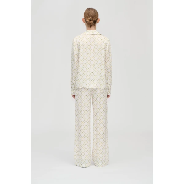 Stine Goya Elasticated Long Pants in Sakura Check Yellow, view 4