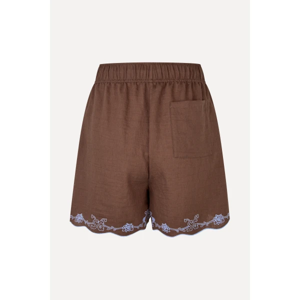 Stine Goya Elasticated Shorts in Roses Embroidery, view 3