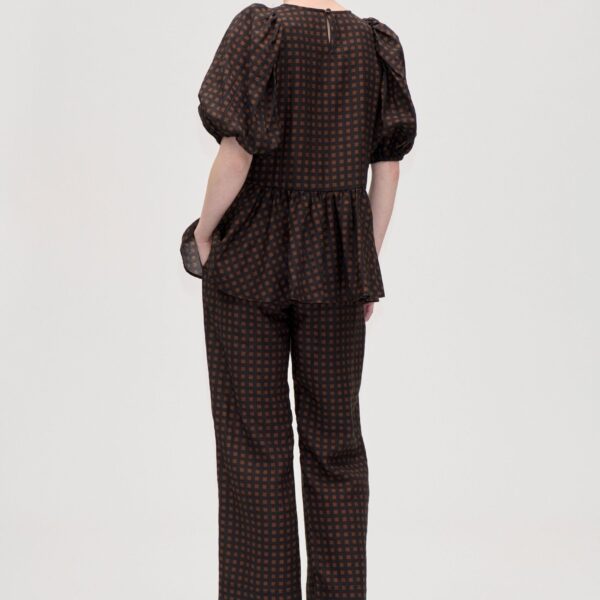 Stine Goya Elasticated Waistband Pants in Morgensol Checks, view 4