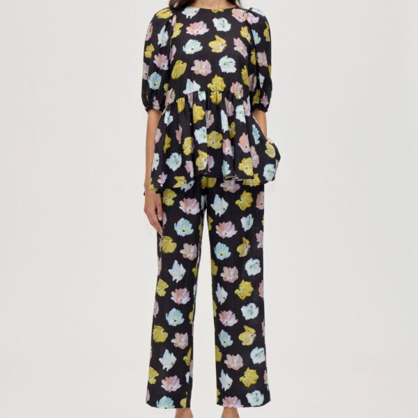 Stine Goya Elasticated Waistband Pants in Morgensol Poppies, view 2