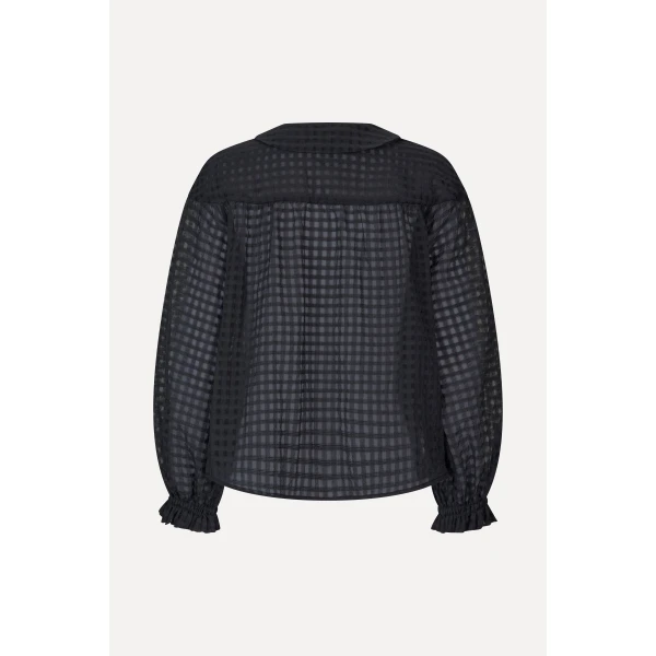 Stine Goya Flowy Long Sleeve Top in Checkered Organza, view 3