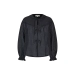 Stine Goya Flowy Long Sleeve Top in Checkered Organza