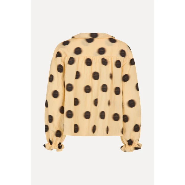 Stine Goya Front Detail Long Sleeve Top in Dots in Motion, view 3