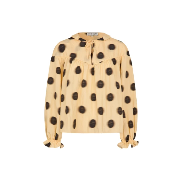 Stine Goya Front Detail Long Sleeve Top in Dots in Motion