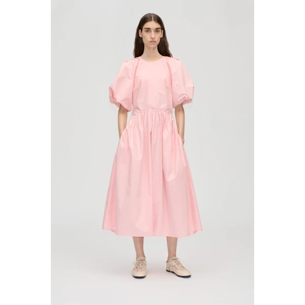 Stine Goya Gathered Raglan Sleeve Midi Dress in Ballerina Broderie, view 2
