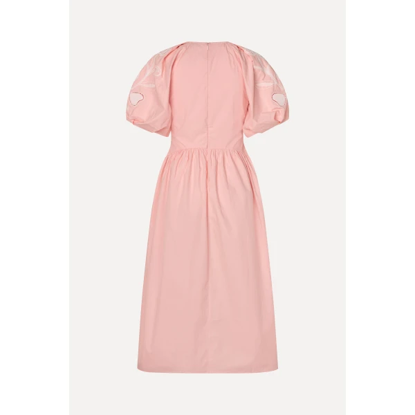 Stine Goya Gathered Raglan Sleeve Midi Dress in Ballerina Broderie, view 5
