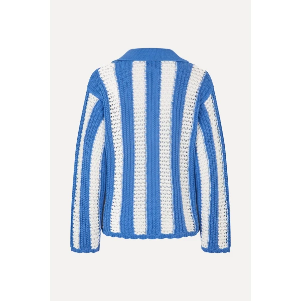 Stine Goya Knit Collar Cardigan in Baseball Stripes, view 3