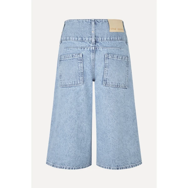 Stine Goya Logoed Loop Jorts in Denim Blue Shorts, view 3