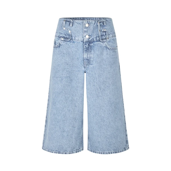 Stine Goya Logoed Loop Jorts in Denim Blue Shorts