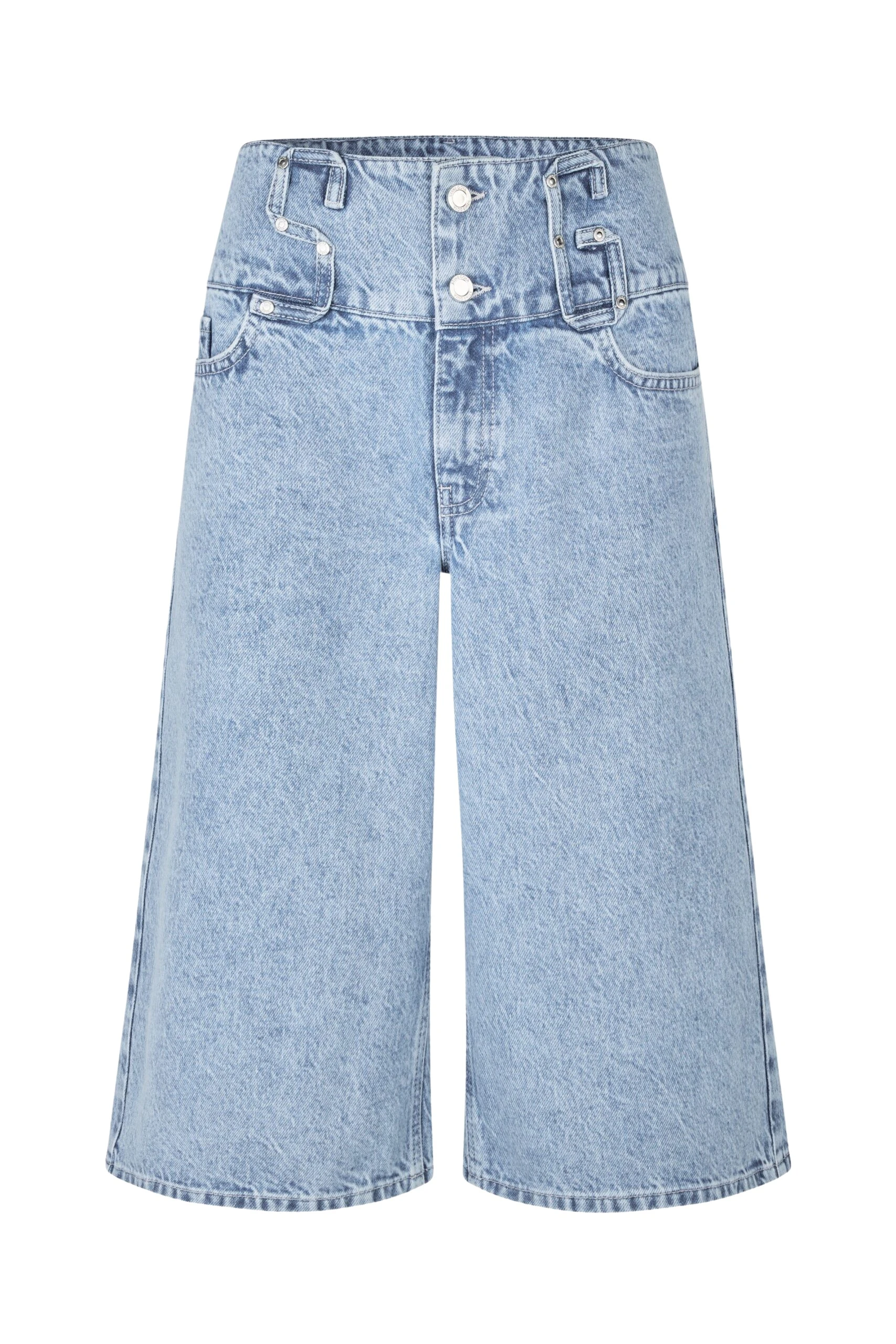 Stine Goya Logoed Loop Jorts in Denim Blue Shorts