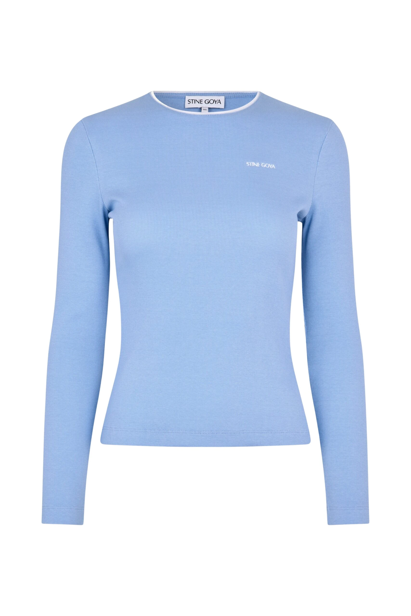 Long Sleeve Rib Top in Bel Air Blue