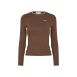 Stine Goya Long Sleeve Rib Top in Chicory Coffee