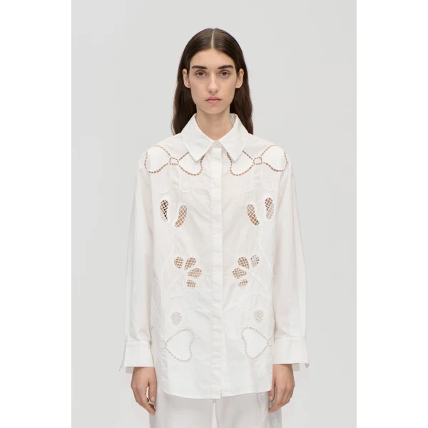 Stine Goya Loose Long Sleeve Shirt in Ballerina Broderie, view 2