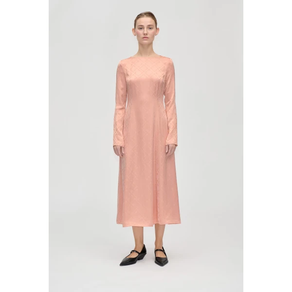 Stine Goya Open Back Midi Dress in Sakura Check, view 2