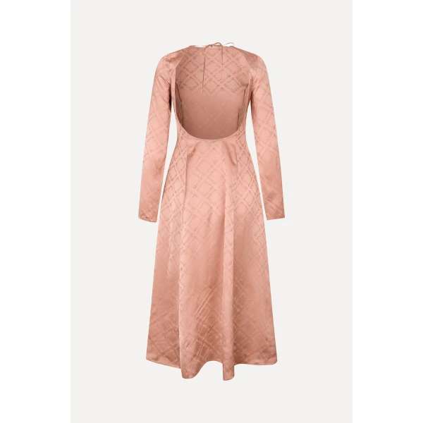 Stine Goya Open Back Midi Dress in Sakura Check, view 3
