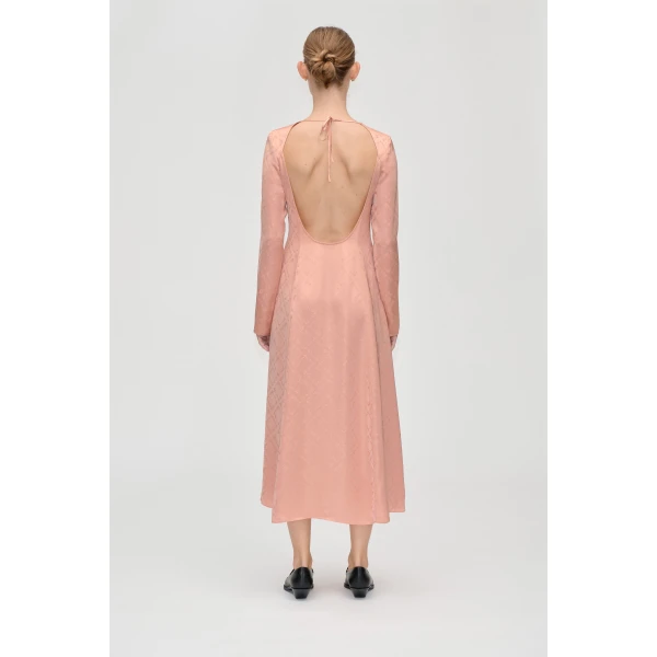 Stine Goya Open Back Midi Dress in Sakura Check, view 4