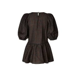Stine Goya Puff Sleeve Peplum Top in Morgensol Checks