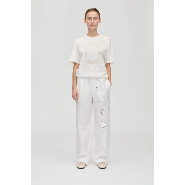 Stine Goya Relaxed Elasticated Waistband Pants in Ballerina Broderie, view 2