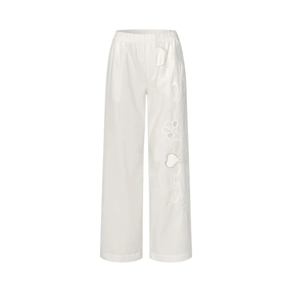 Stine Goya Relaxed Elasticated Waistband Pants in Ballerina Broderie