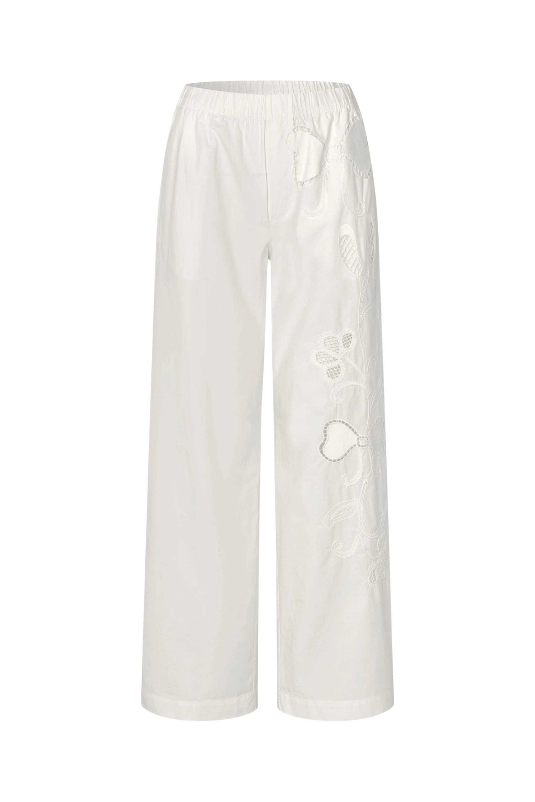 Relaxed Elasticated Waistband Pants in Ballerina Broderie