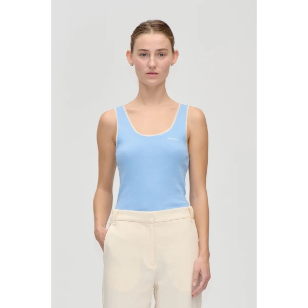Stine Goya Rib Tank Top in Bel Air Blue, view 2