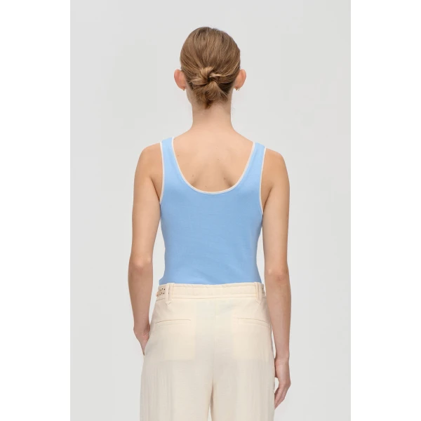 Stine Goya Rib Tank Top in Bel Air Blue, view 4