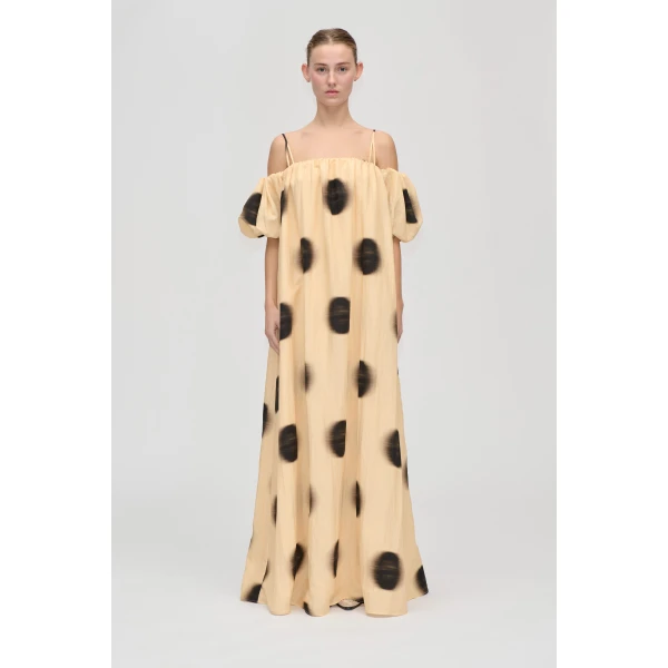 Stine Goya Romantic Volume Strap Dress in Dots in Motion, view 2