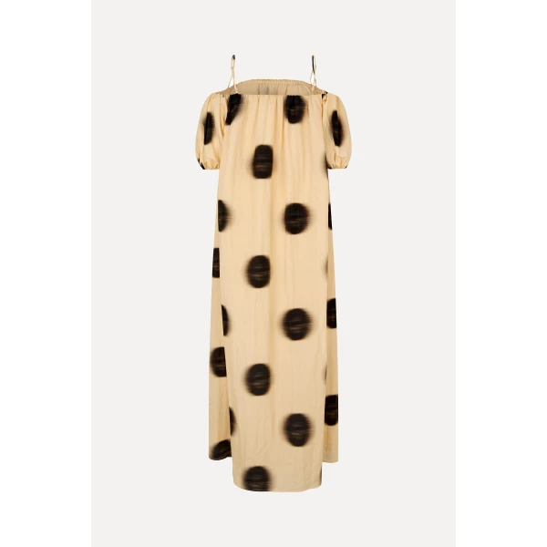 Stine Goya Romantic Volume Strap Dress in Dots in Motion, view 3