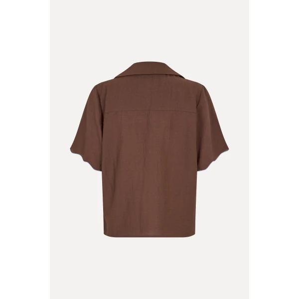 Stine Goya Scalloped Short Sleeve Shirt in Roses Embroidery, view 3