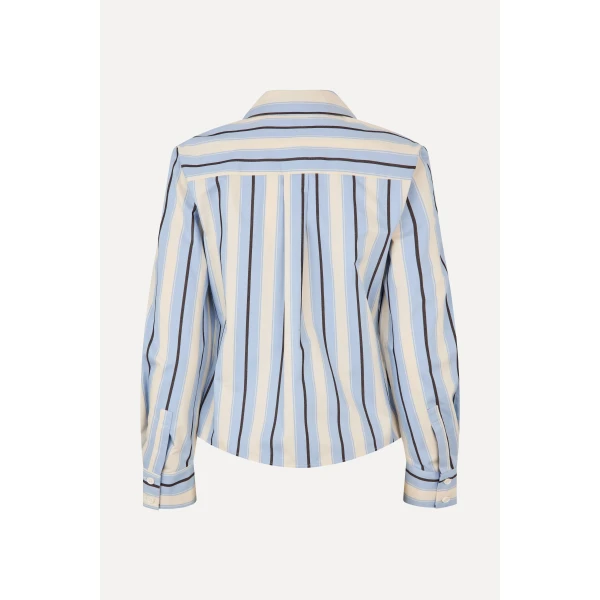 Stine Goya Sharp Hem Boxy Shirt in Lightwave Stripes, view 3