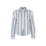 Stine Goya Sharp Hem Boxy Shirt in Lightwave Stripes