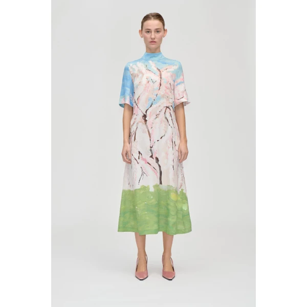 Stine Goya Short Sleeve Midi Dress in Cherry Blossom, view 2