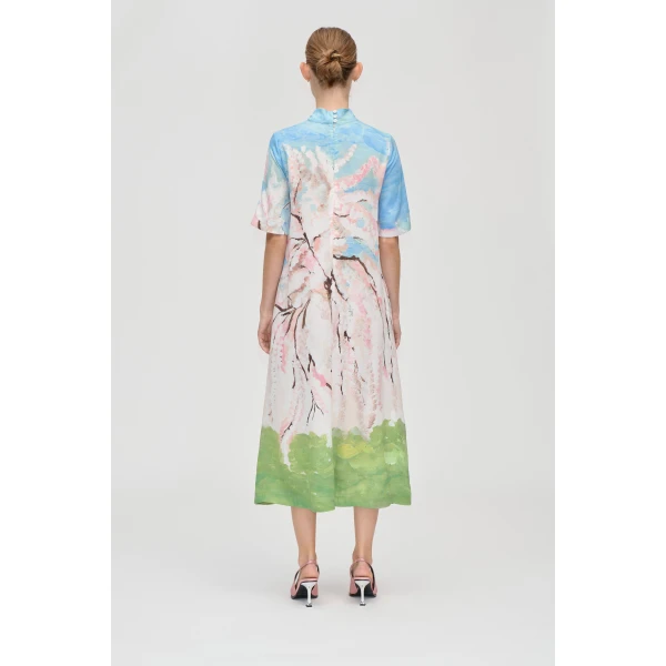 Stine Goya Short Sleeve Midi Dress in Cherry Blossom, view 4