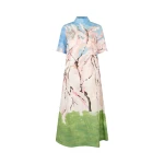Stine Goya Short Sleeve Midi Dress in Cherry Blossom