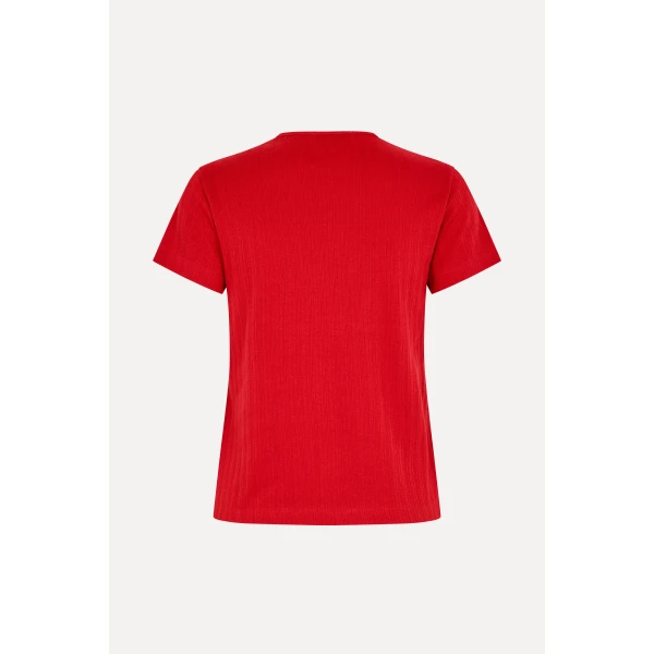 Stine Goya Short Sleeve Relaxed T-Shirt in Velocity Red, view 3