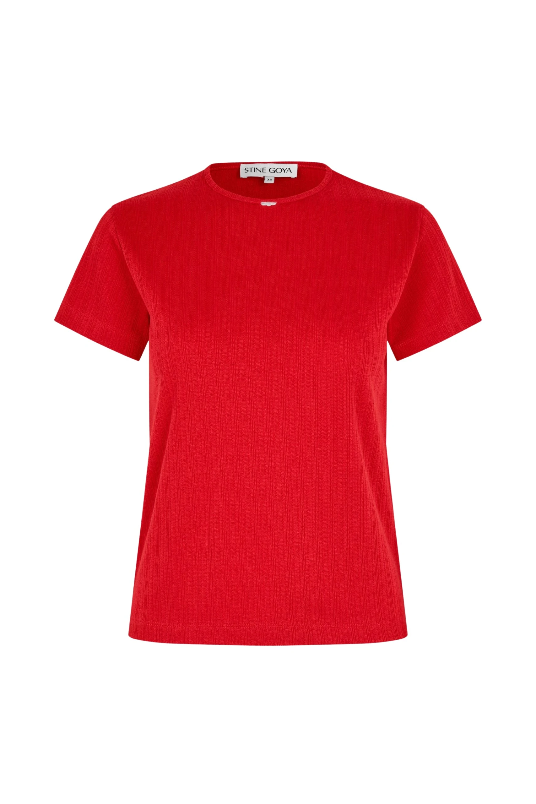 Stine Goya Short Sleeve Relaxed T-Shirt in Velocity Red