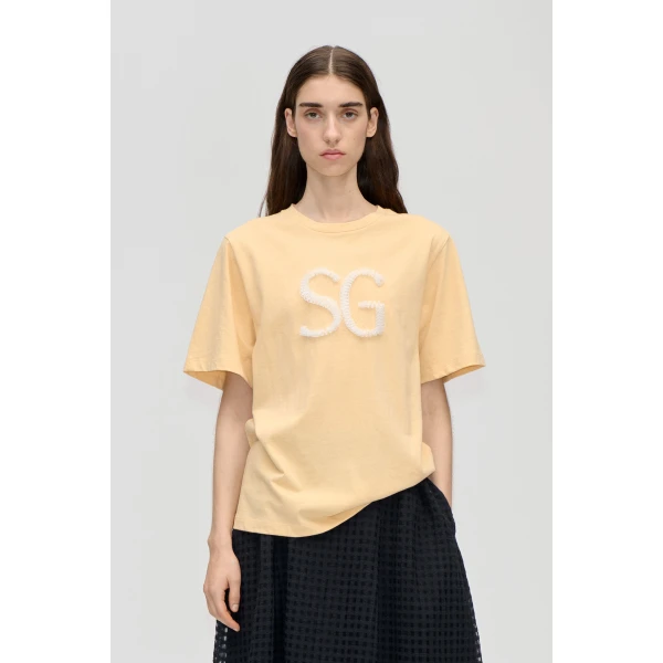 Stine Goya Short Sleeve T-Shirt in Ballerina SG Logo, view 2