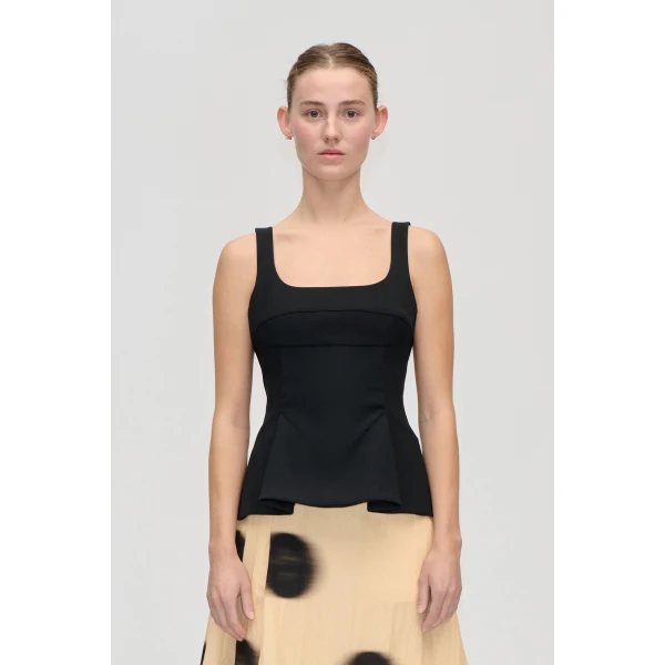Stine Goya Sleeveless Fitted Waist Top in Black, view 2