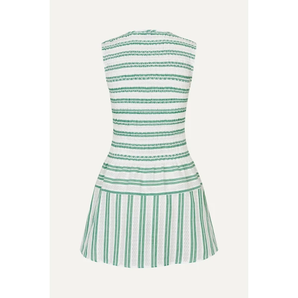 Stine Goya Sleeveless Smocked Short Dress in Smocked Stripes, view 3