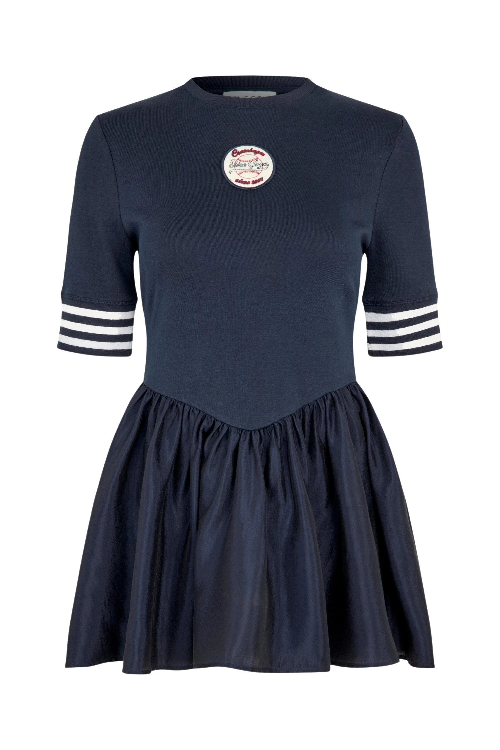 Stine Goya Sportif Ruffle Top in Baseball SG Patch
