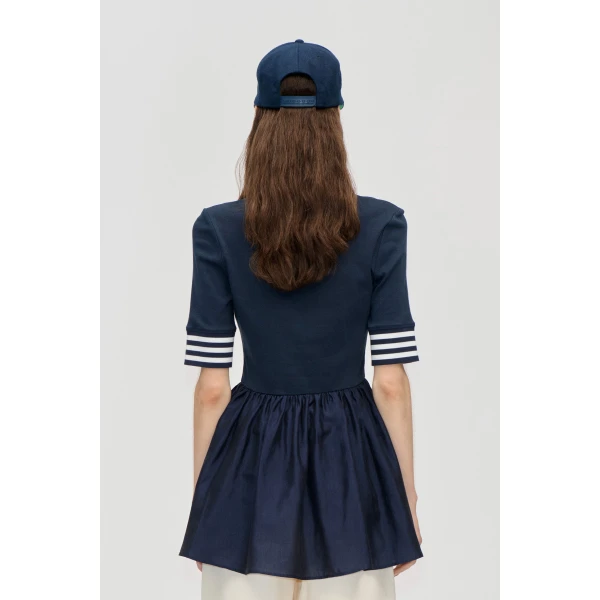 Stine Goya Sportif Ruffle Top in Baseball SG Patch, view 3