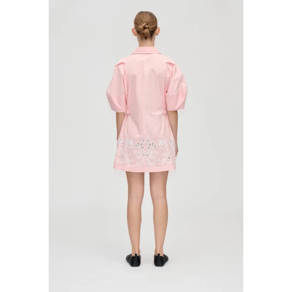 Stine Goya Structured Sleeve Mini Dress in Ballerina Broderie, view 4