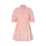 Stine Goya Structured Sleeve Mini Dress in Ballerina Broderie