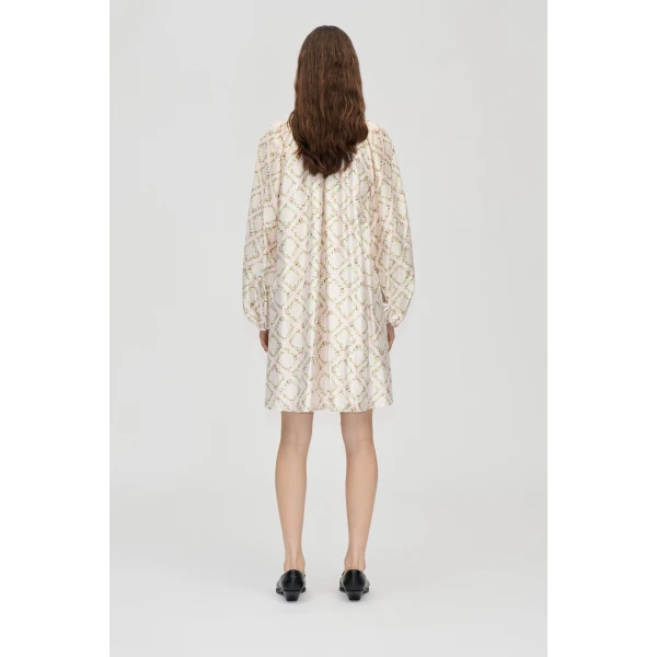 Stine Goya Voluminous Bow Dress in Sakura Check Pink, view 4