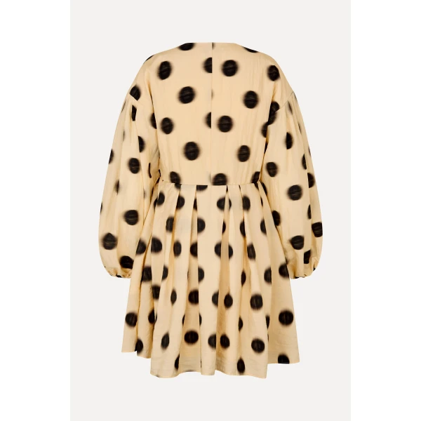 Stine Goya Voluminous Long Sleeve Mini Dress in Dots in Motion, view 3