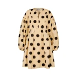 Stine Goya Voluminous Long Sleeve Mini Dress in Dots in Motion
