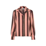 Stine Goya Wide Point Collar Shirt in Rosewood Mint Stripes