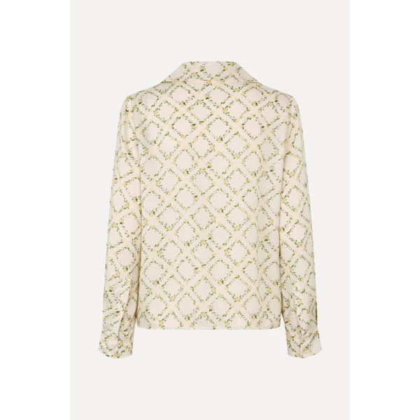 Stine Goya Wide Point Collar Shirt in Sakura Check Yellow, view 3