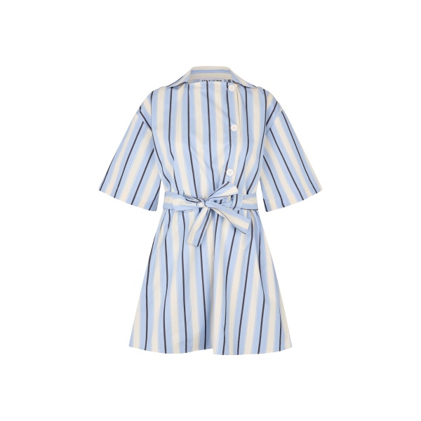 Stine Goya Workwear Short Dress in Lightwave Stripes